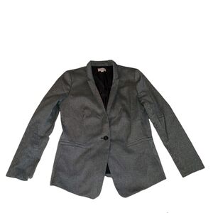 Loft One Button Blazer Gray SZ 10